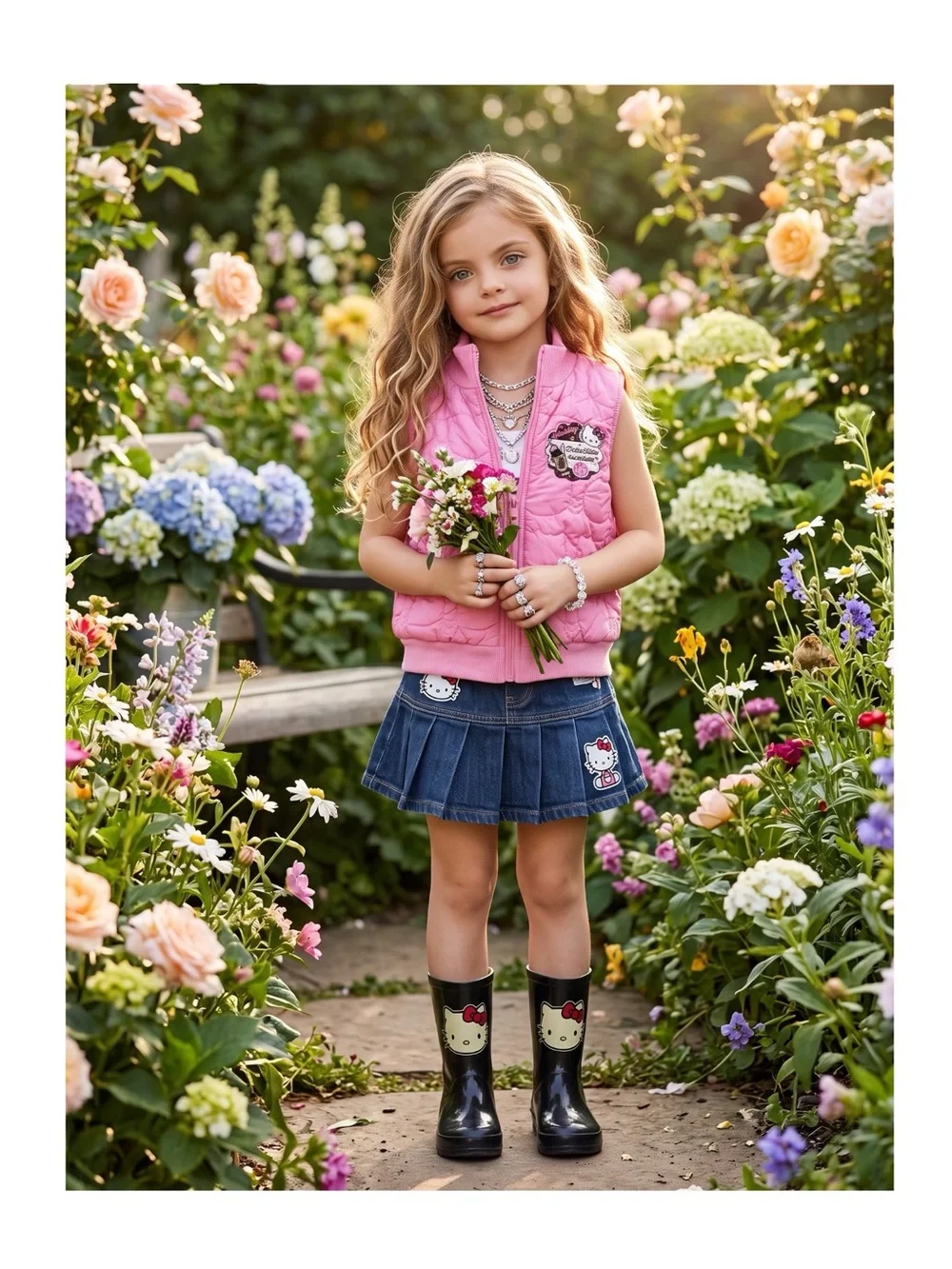 Rare: Victoria Couture x Sanrio 🝮 Hello Kitty Rain Boots 🝮 Glossy Black 🝮 2.5